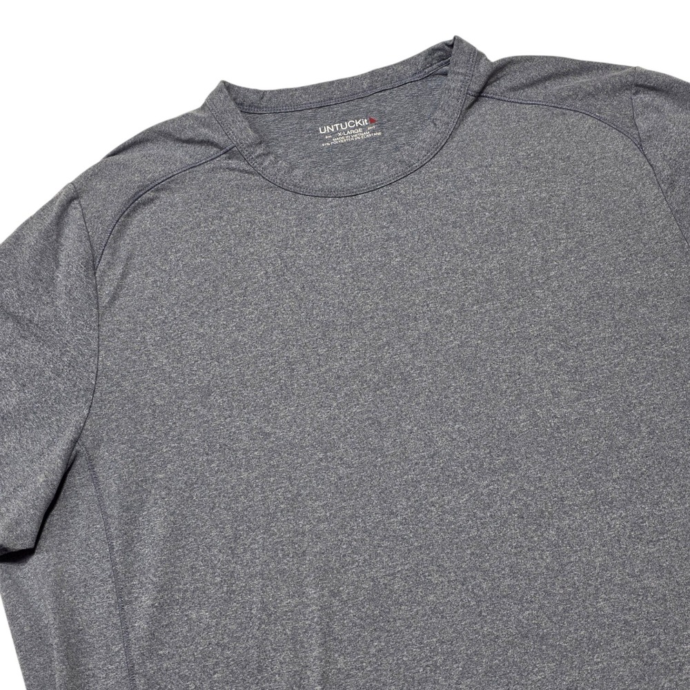 UNTUCKit T-Shirt Men XL Gray/Blue Performance Short Sleeve Crew Neck Athletic